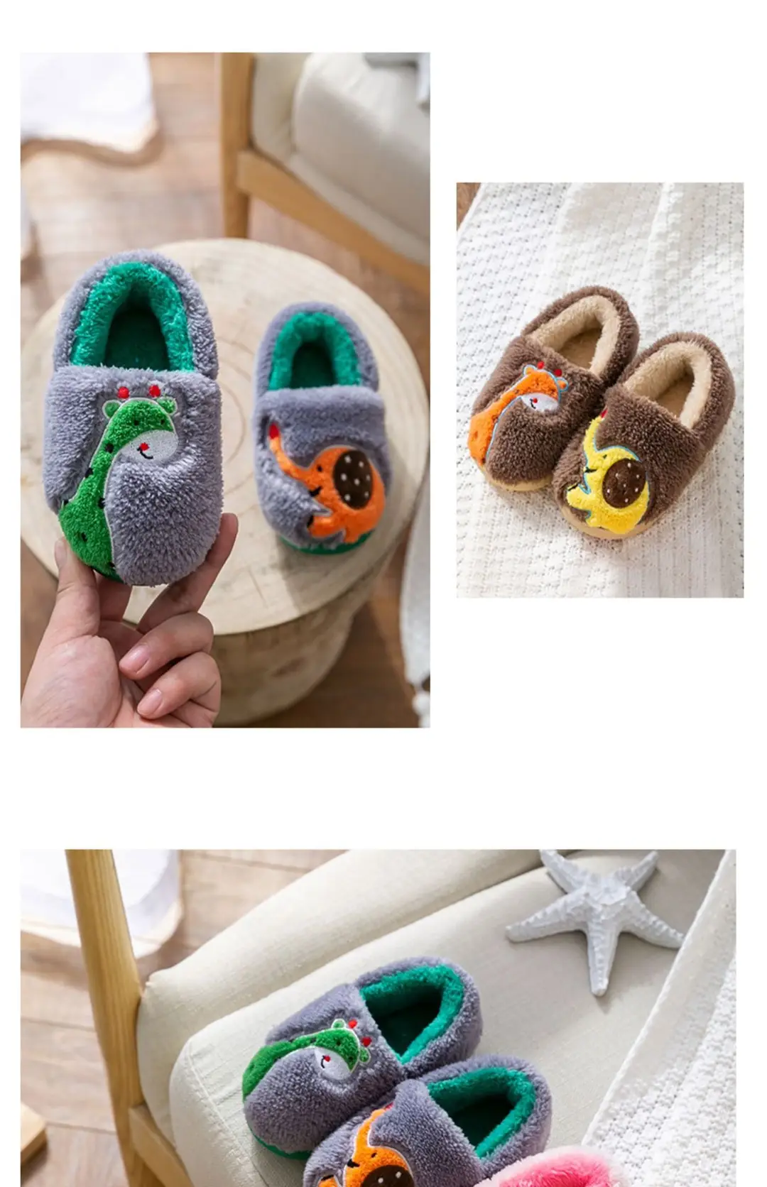 Children's Cotton Slippers Winter New Cartoon Animal Non-Slip Boys' and Girls' Kindergarten Furry Shoes — feature 37