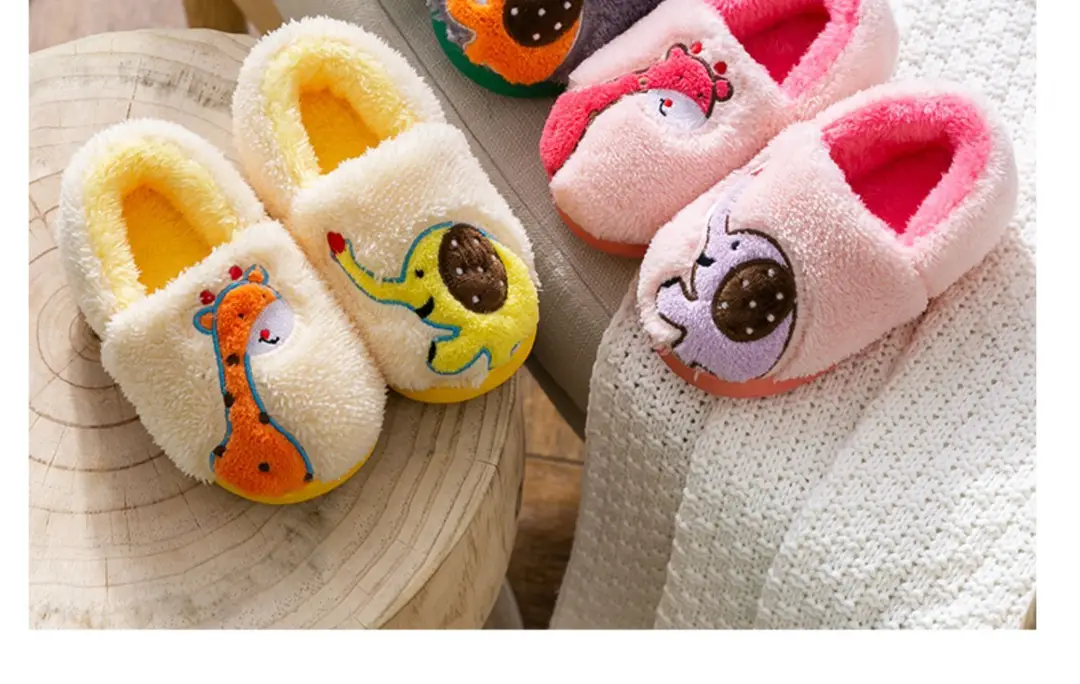 Children's Cotton Slippers Winter New Cartoon Animal Non-Slip Boys' and Girls' Kindergarten Furry Shoes — feature 38