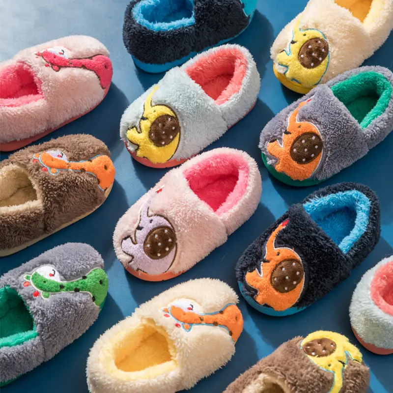 Children's Cotton Slippers Winter New Cartoon Animal Non-Slip Boys' and Girls' Kindergarten Furry Shoes — feature 39
