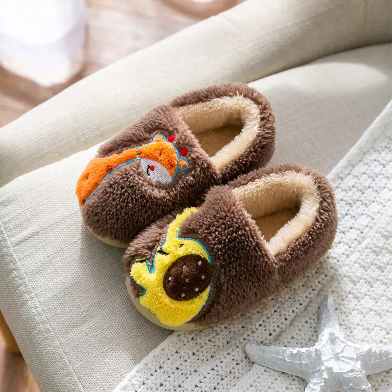 Children's Cotton Slippers Winter New Cartoon Animal Non-Slip Boys' and Girls' Kindergarten Furry Shoes - Image 10