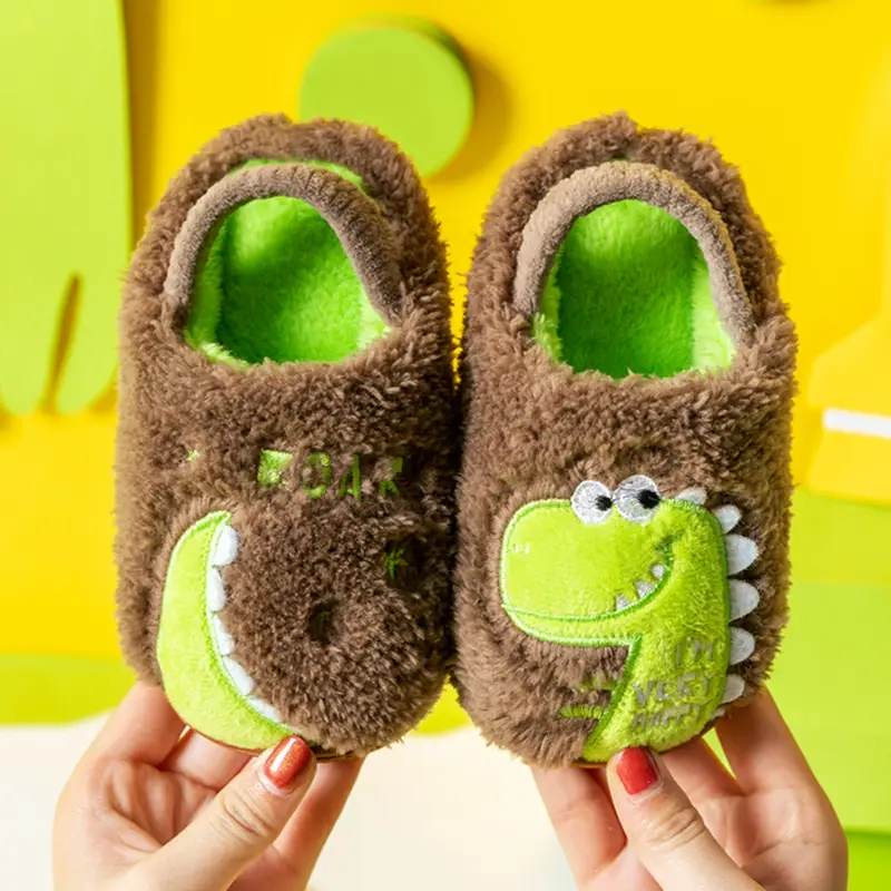 Children's Cotton Slippers Winter New Cartoon Animal Non-Slip Boys' and Girls' Kindergarten Furry Shoes - Image 11
