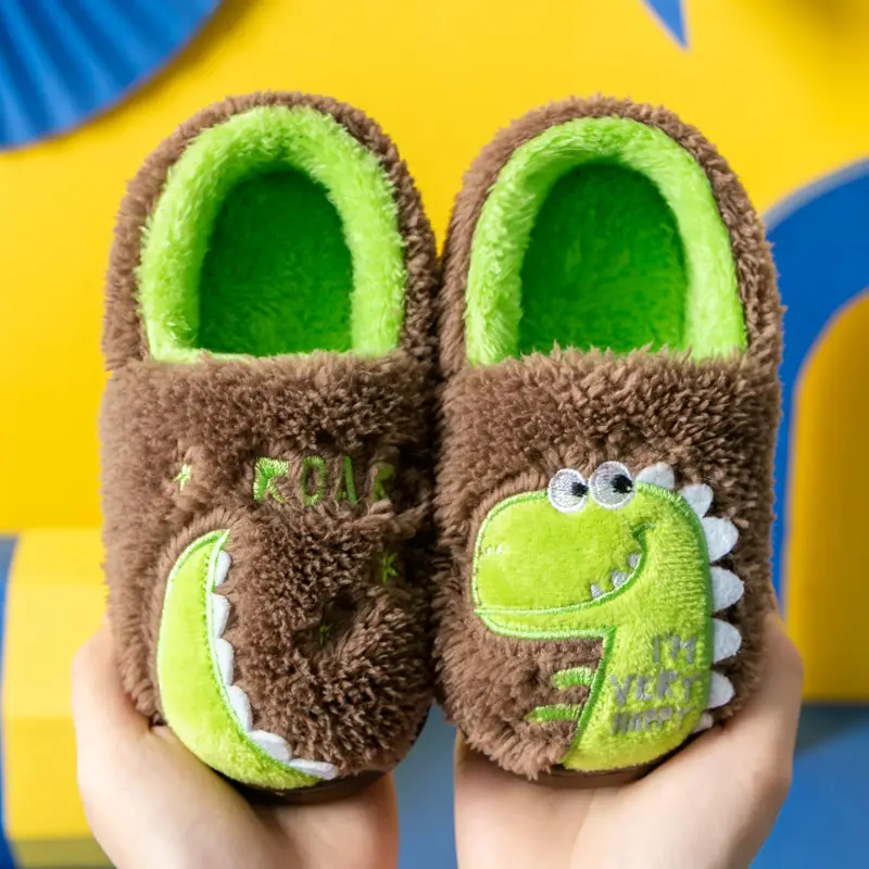 Children's Cotton Slippers Winter New Cartoon Animal Non-Slip Boys' and Girls' Kindergarten Furry Shoes - Image 12
