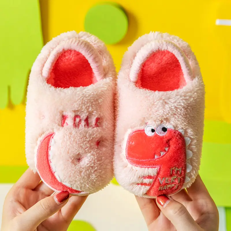 Children's Cotton Slippers Winter New Cartoon Animal Non-Slip Boys' and Girls' Kindergarten Furry Shoes - Image 13