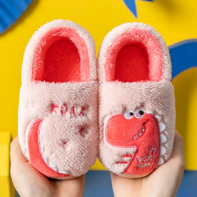 Children's Cotton Slippers Winter New Cartoon Animal Non-Slip Boys' and Girls' Kindergarten Furry Shoes - Image 14