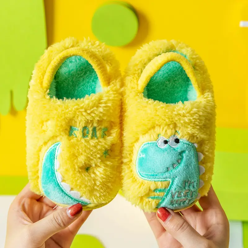 Children's Cotton Slippers Winter New Cartoon Animal Non-Slip Boys' and Girls' Kindergarten Furry Shoes - Image 15
