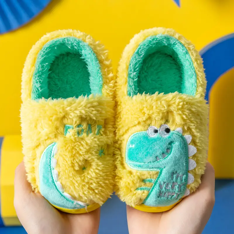Children's Cotton Slippers Winter New Cartoon Animal Non-Slip Boys' and Girls' Kindergarten Furry Shoes - Image 16