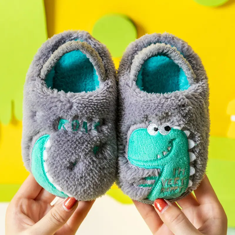 Children's Cotton Slippers Winter New Cartoon Animal Non-Slip Boys' and Girls' Kindergarten Furry Shoes - Image 17