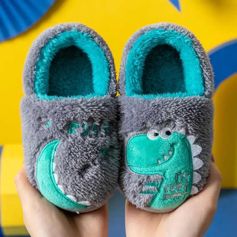 Children's Cotton Slippers Winter New Cartoon Animal Non-Slip Boys' and Girls' Kindergarten Furry Shoes - Image 18