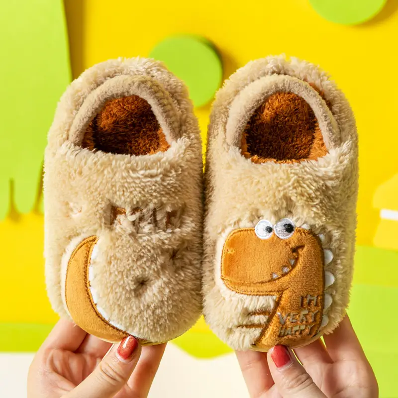 Children's Cotton Slippers Winter New Cartoon Animal Non-Slip Boys' and Girls' Kindergarten Furry Shoes - Image 19