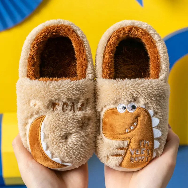Children's Cotton Slippers Winter New Cartoon Animal Non-Slip Boys' and Girls' Kindergarten Furry Shoes - Image 20