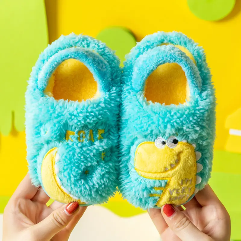 Children's Cotton Slippers Winter New Cartoon Animal Non-Slip Boys' and Girls' Kindergarten Furry Shoes - Image 21
