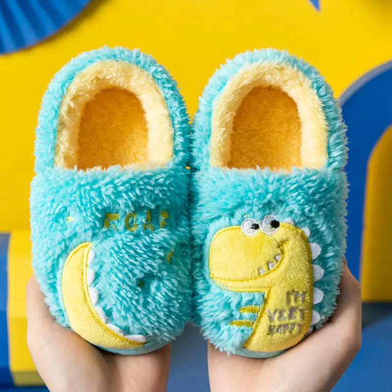 Children's Cotton Slippers Winter New Cartoon Animal Non-Slip Boys' and Girls' Kindergarten Furry Shoes - Image 22