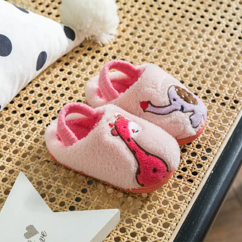 Children's Cotton Slippers Winter New Cartoon Animal Non-Slip Boys' and Girls' Kindergarten Furry Shoes - Image 5