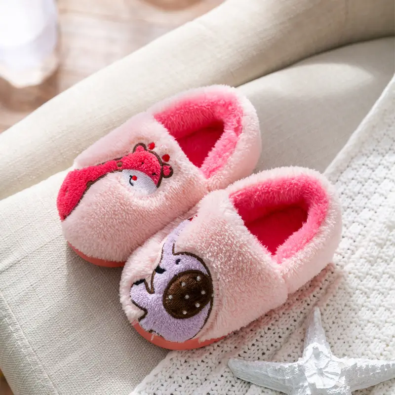 Children's Cotton Slippers Winter New Cartoon Animal Non-Slip Boys' and Girls' Kindergarten Furry Shoes - Image 6