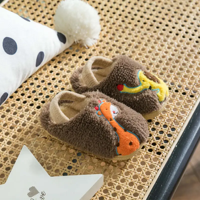 Children's Cotton Slippers Winter New Cartoon Animal Non-Slip Boys' and Girls' Kindergarten Furry Shoes - Image 9