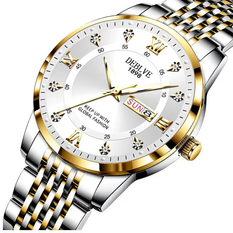 Men's Stainless Steel Luminous Watch with Date Display