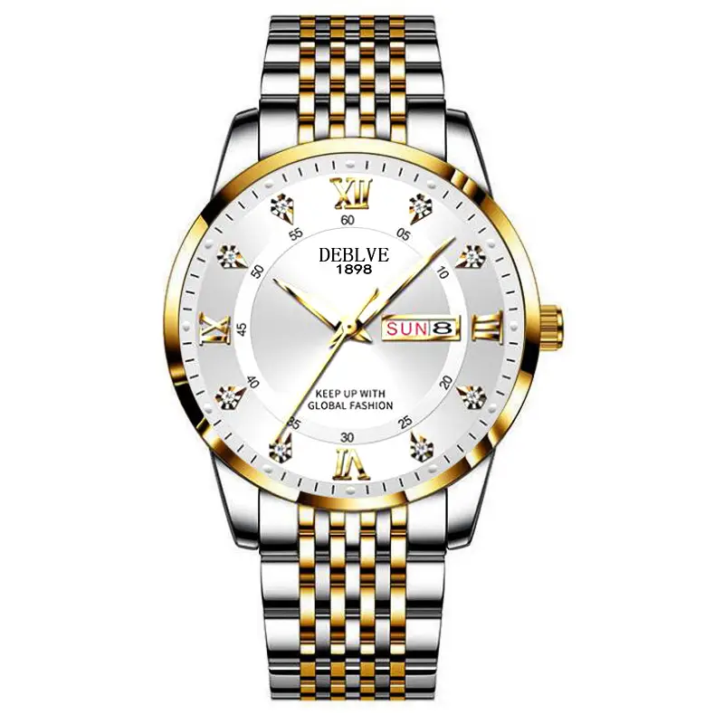 Men's Stainless Steel Luminous Watch with Date Display