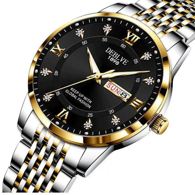 Men's Stainless Steel Luminous Watch with Date Display