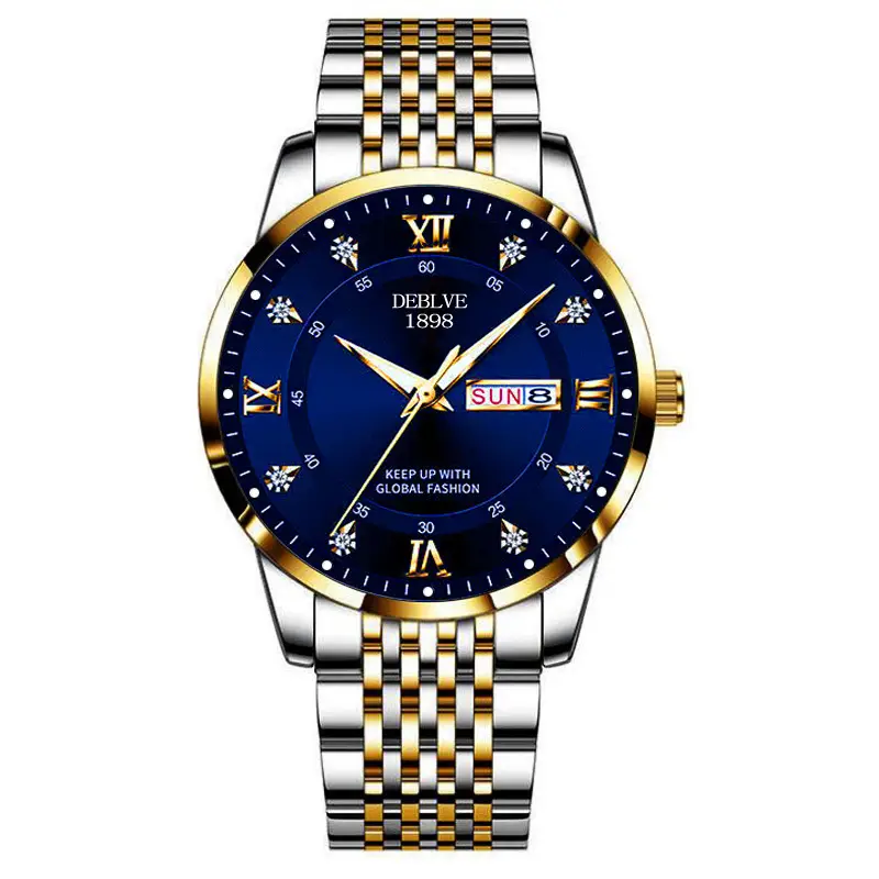 Men's Stainless Steel Luminous Watch with Date Display