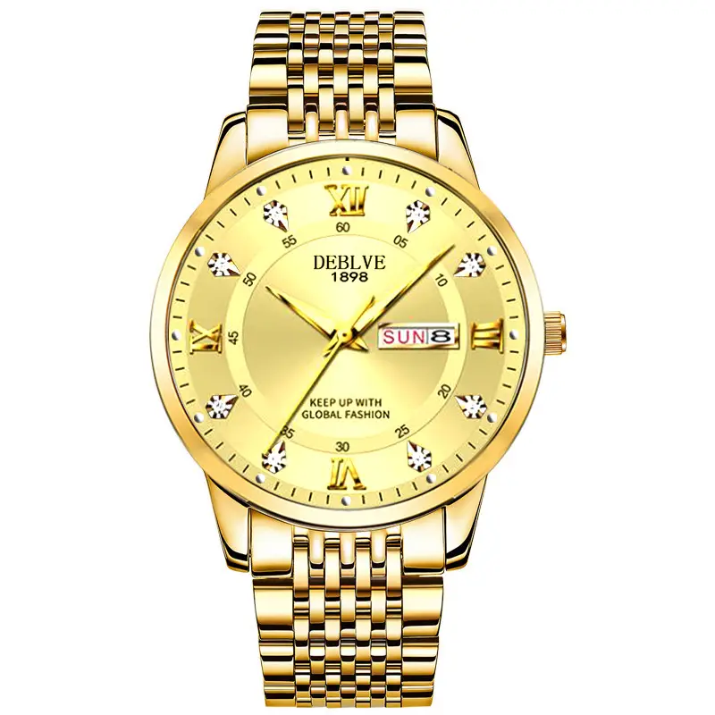 Men's Stainless Steel Luminous Watch with Date Display