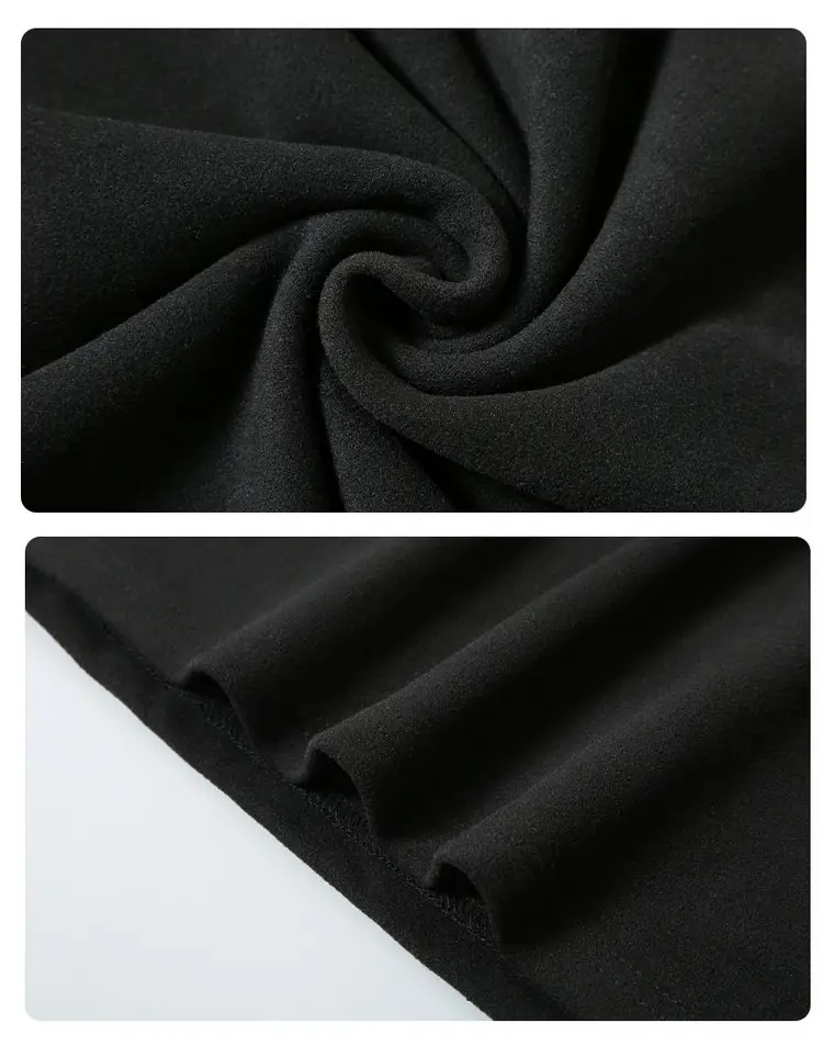 Men's Black Long Sleeve German Velvet Shirt Large — feature 17