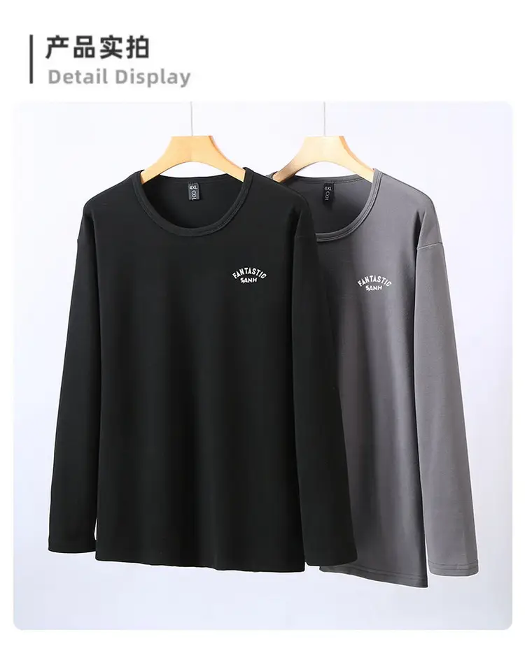 Men's Black Long Sleeve German Velvet Shirt Large — feature 7