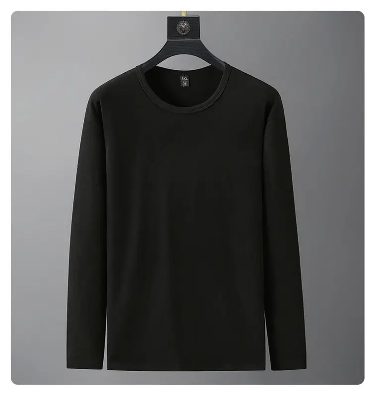 Men's Black Long Sleeve German Velvet Shirt Large — feature 9