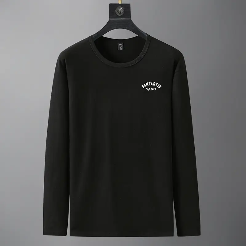Men's Black Long Sleeve German Velvet Shirt Large - Image 3