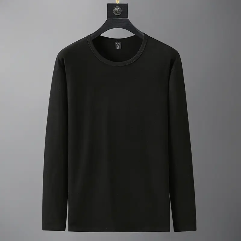 Men's Black Long Sleeve German Velvet Shirt Large - Image 5