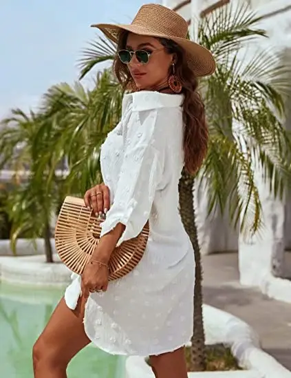 2023 White Embroidered Women's Chiffon Shirt — feature 5