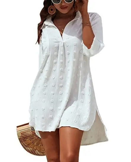 2023 White Embroidered Women's Chiffon Shirt — feature 6