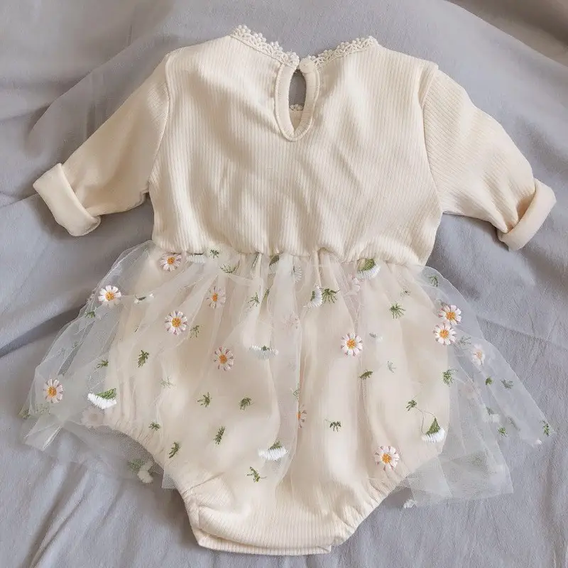 Baby Princess Knitted Mesh Skirt Suit Cream — feature 4