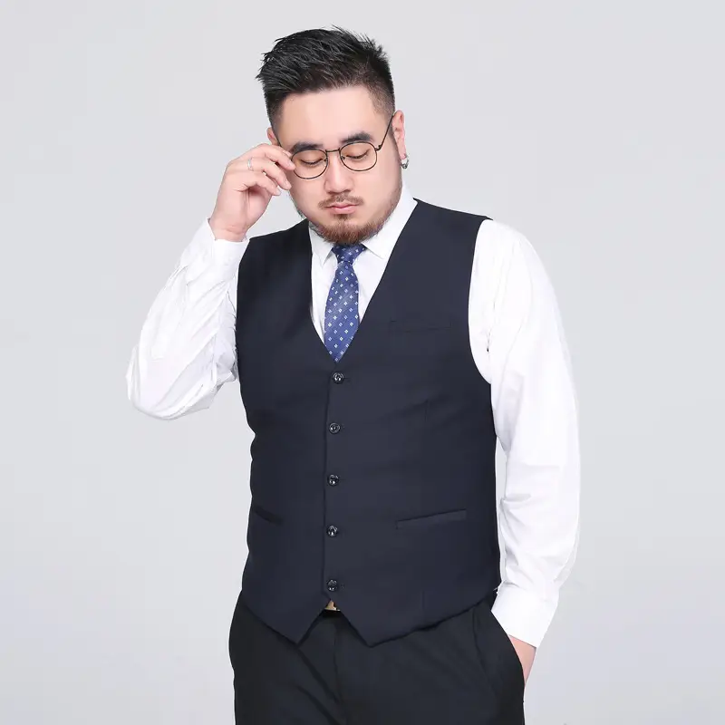 Plus Size Black Vest for Men Spring Summer Wear - Image 4