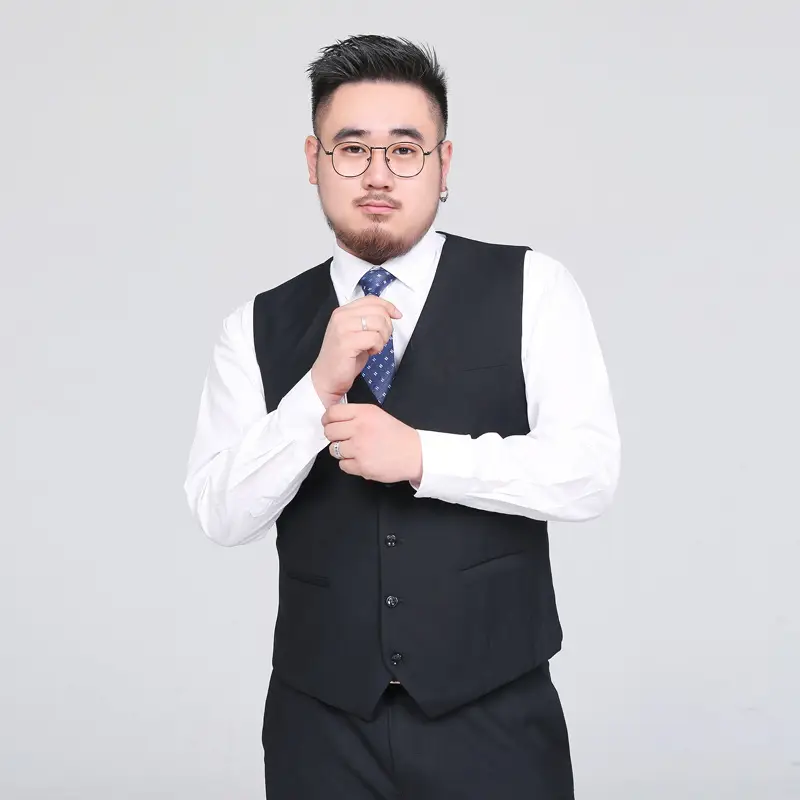 Plus Size Black Vest for Men Spring Summer Wear - Image 5
