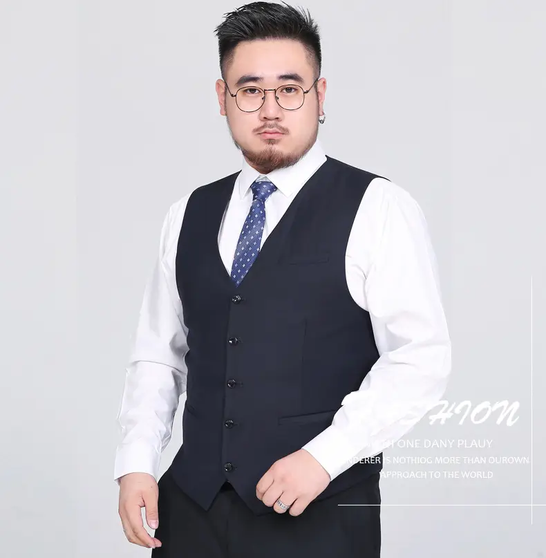 Plus Size Black Vest for Men Spring Summer Wear — feature 1