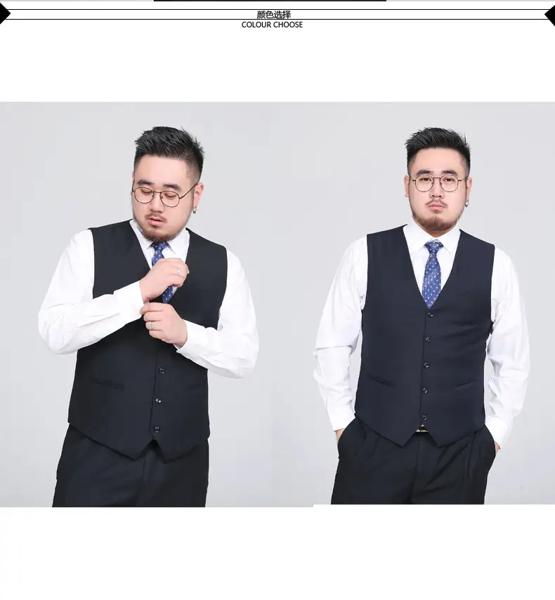 Plus Size Black Vest for Men Spring Summer Wear — feature 2