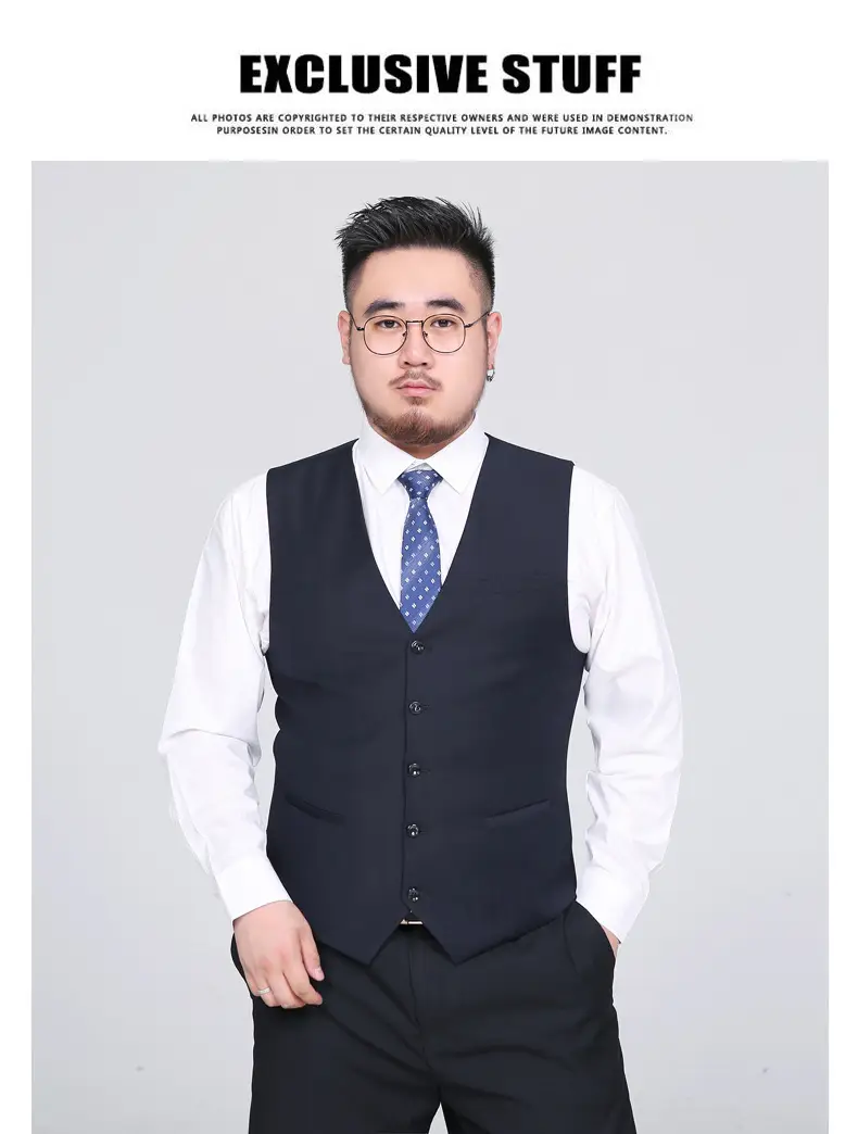 Plus Size Black Vest for Men Spring Summer Wear — feature 3