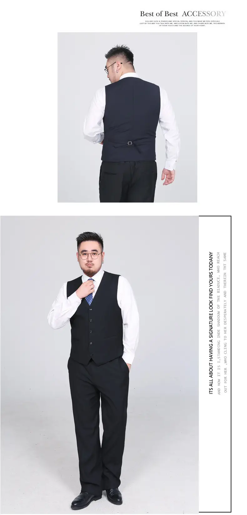 Plus Size Black Vest for Men Spring Summer Wear — feature 6