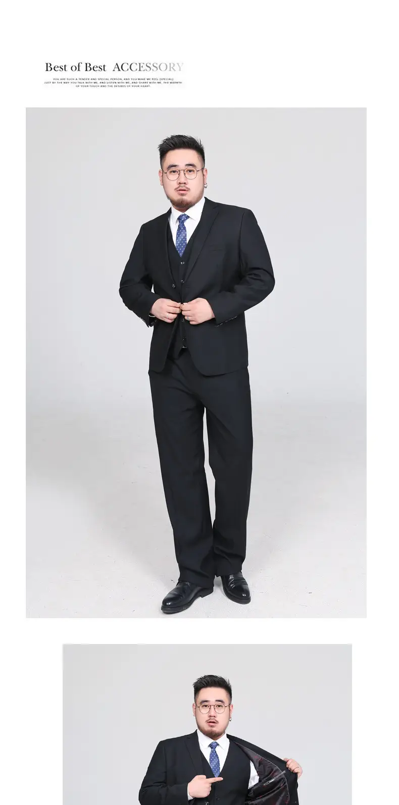 Plus Size Black Vest for Men Spring Summer Wear — feature 7