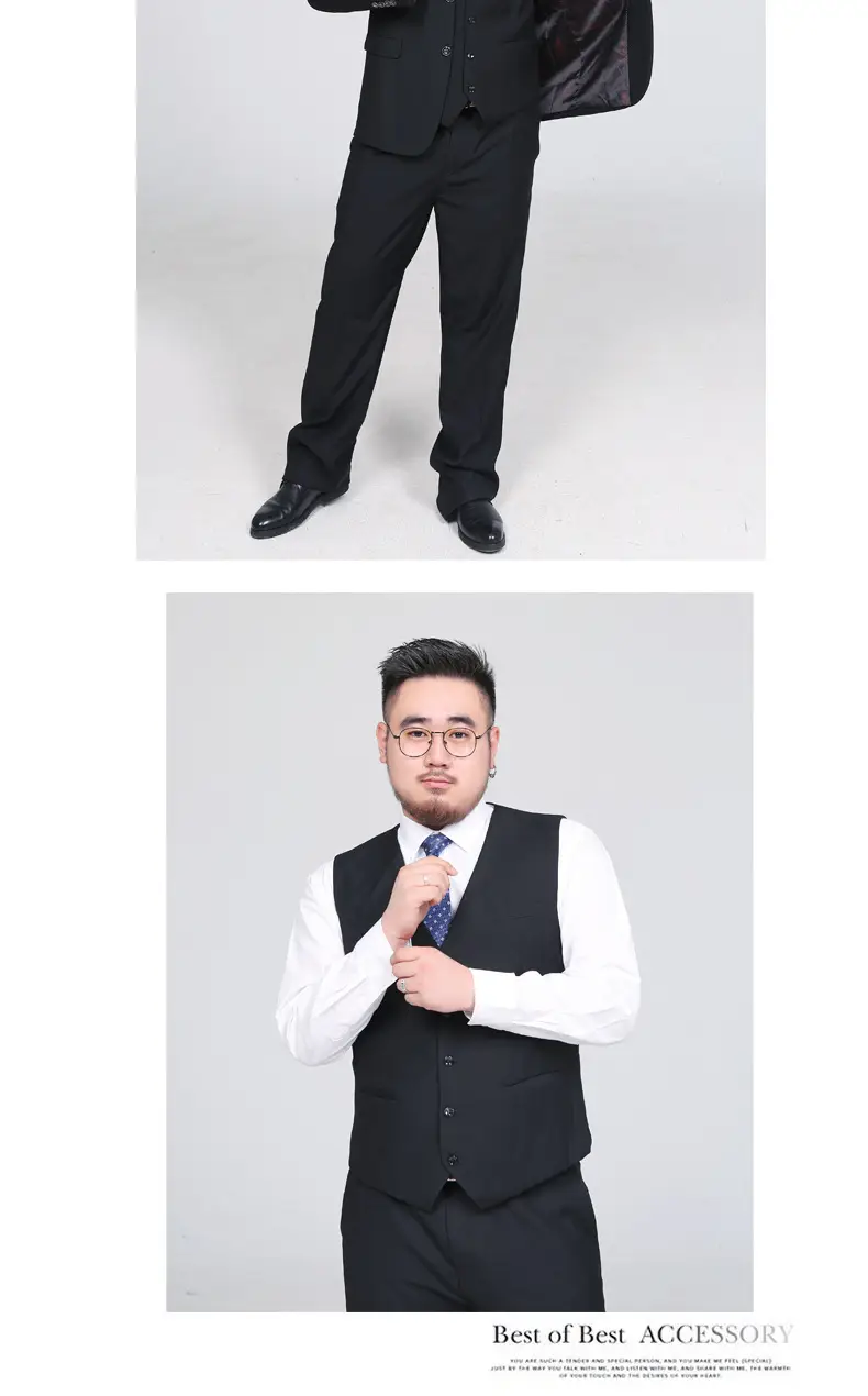 Plus Size Black Vest for Men Spring Summer Wear — feature 8