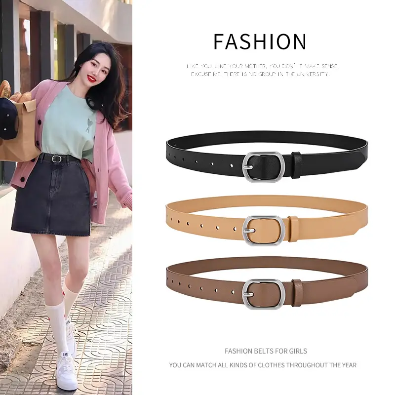 New Women's Belt Double-sided Cowhide Japanese Pin Buckle Simple All-match Belt - Image 13