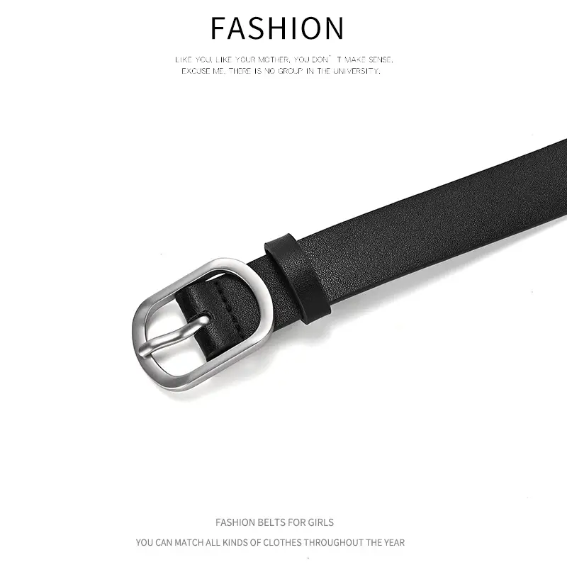New Women's Belt Double-sided Cowhide Japanese Pin Buckle Simple All-match Belt - Image 15