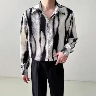 Men Linen Long Sleeve Shirt Green 2024 — feature 3