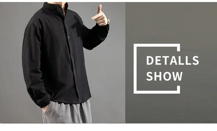 Men Linen Long Sleeve Shirt Green 2024 — feature 40