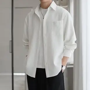 Men Linen Long Sleeve Shirt Green 2024 — feature 7