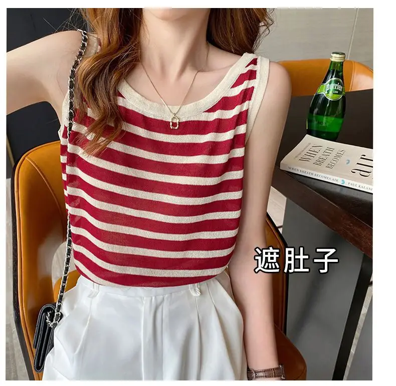 Plus Size Striped Camisole Women Summer Top — feature 12
