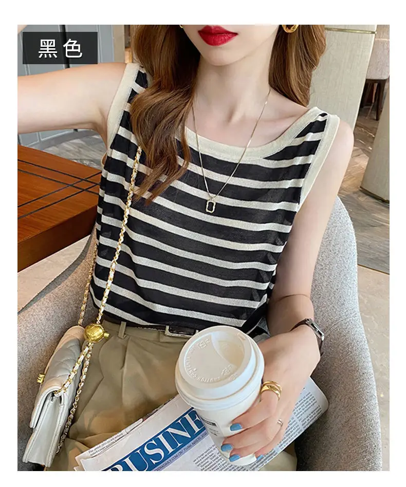 Plus Size Striped Camisole Women Summer Top — feature 16