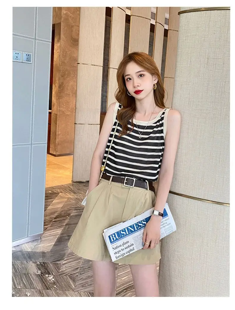 Plus Size Striped Camisole Women Summer Top — feature 19
