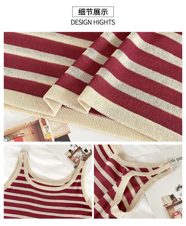 Plus Size Striped Camisole Women Summer Top — feature 5
