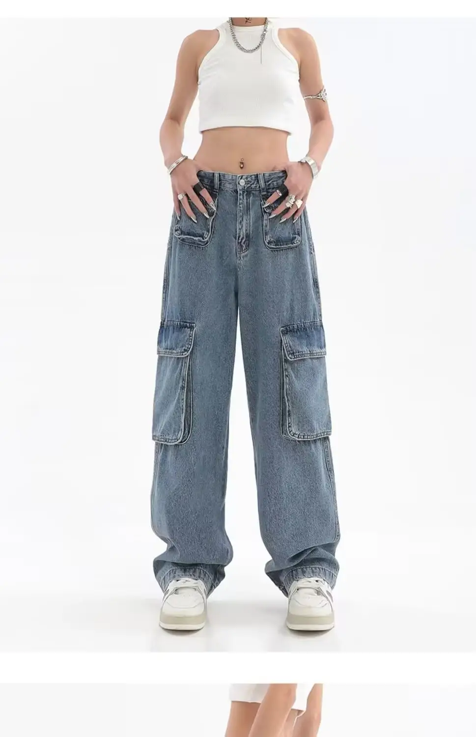 American Style Hip-Hop Wide Leg Pants Women 2022 — feature 37